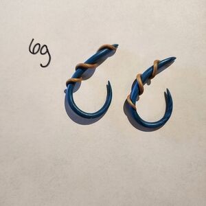 Blue and Gold Spiral Gauges, 6g